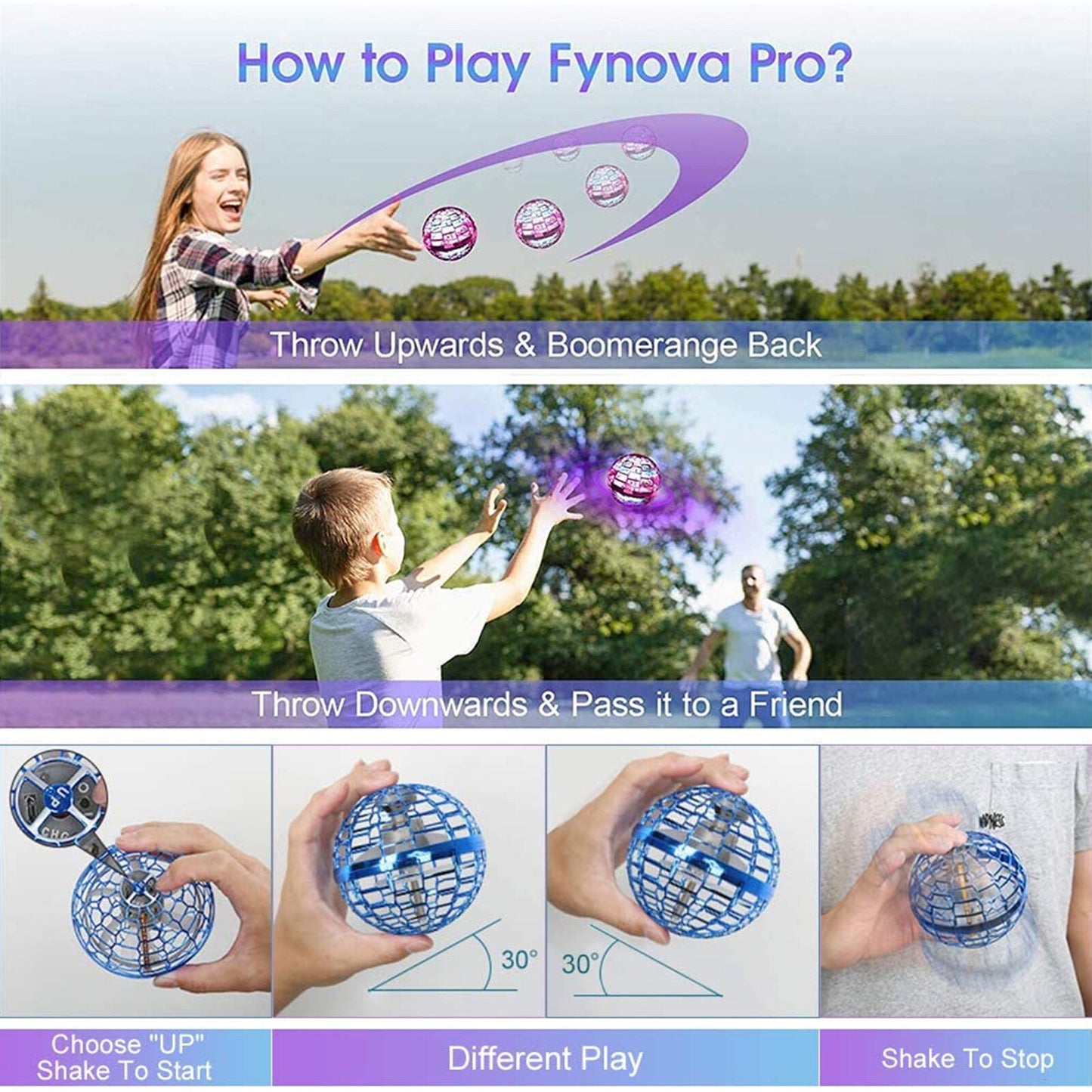 Spinner Pelota Voladora Boomerang