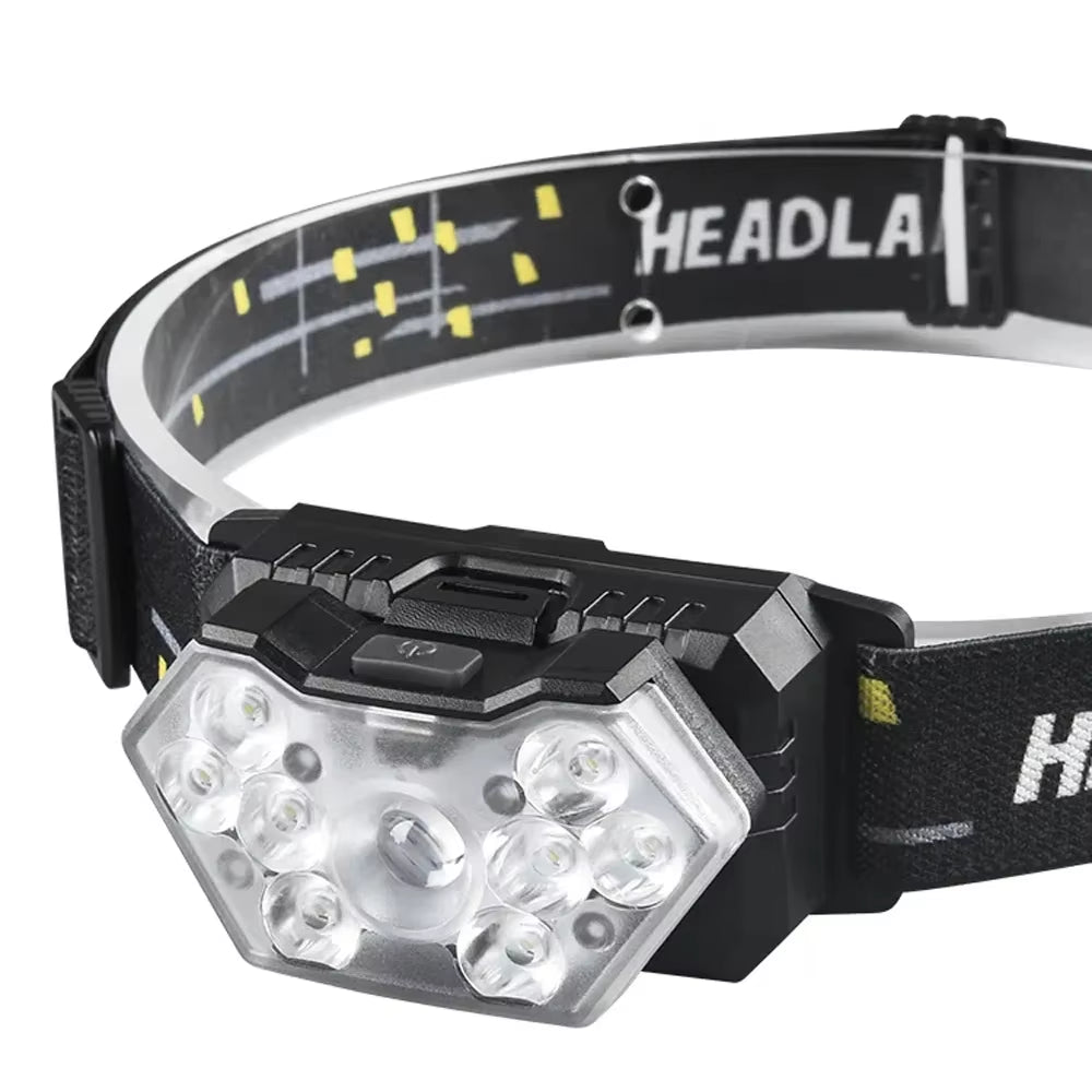 9-LED Rechargeable Motion Sensor Headlamp