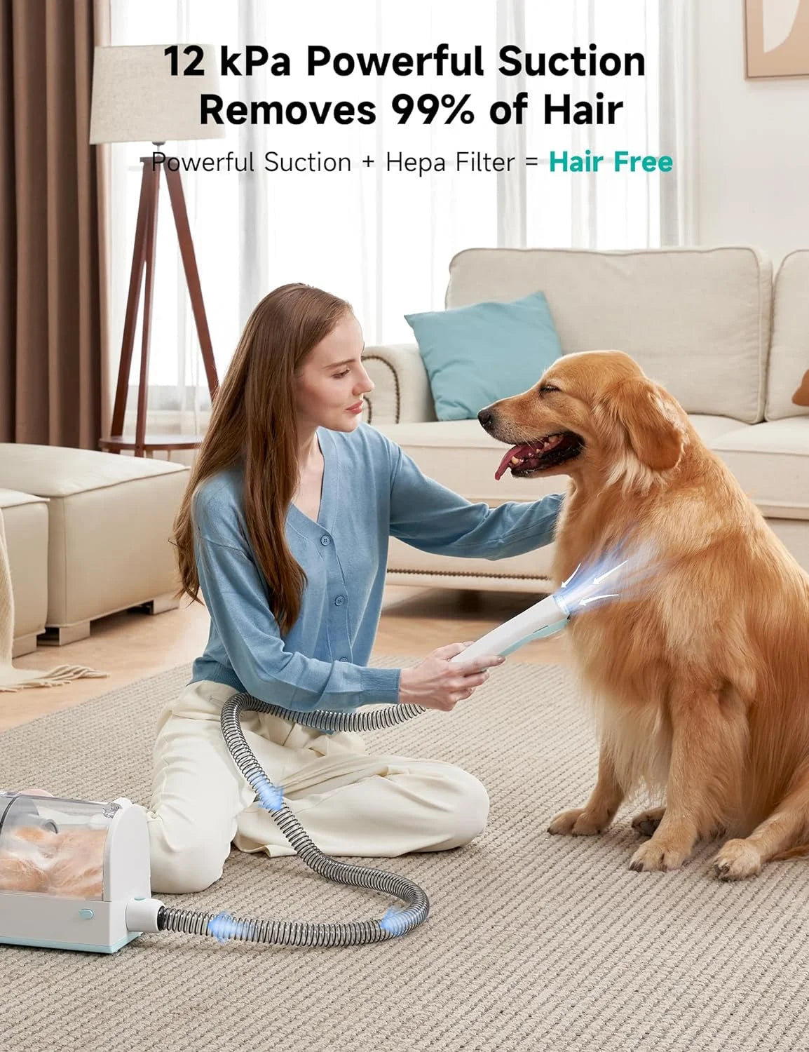 Professional Pet Grooming Kit with Dog Clippers and Vacuum Suction Tools