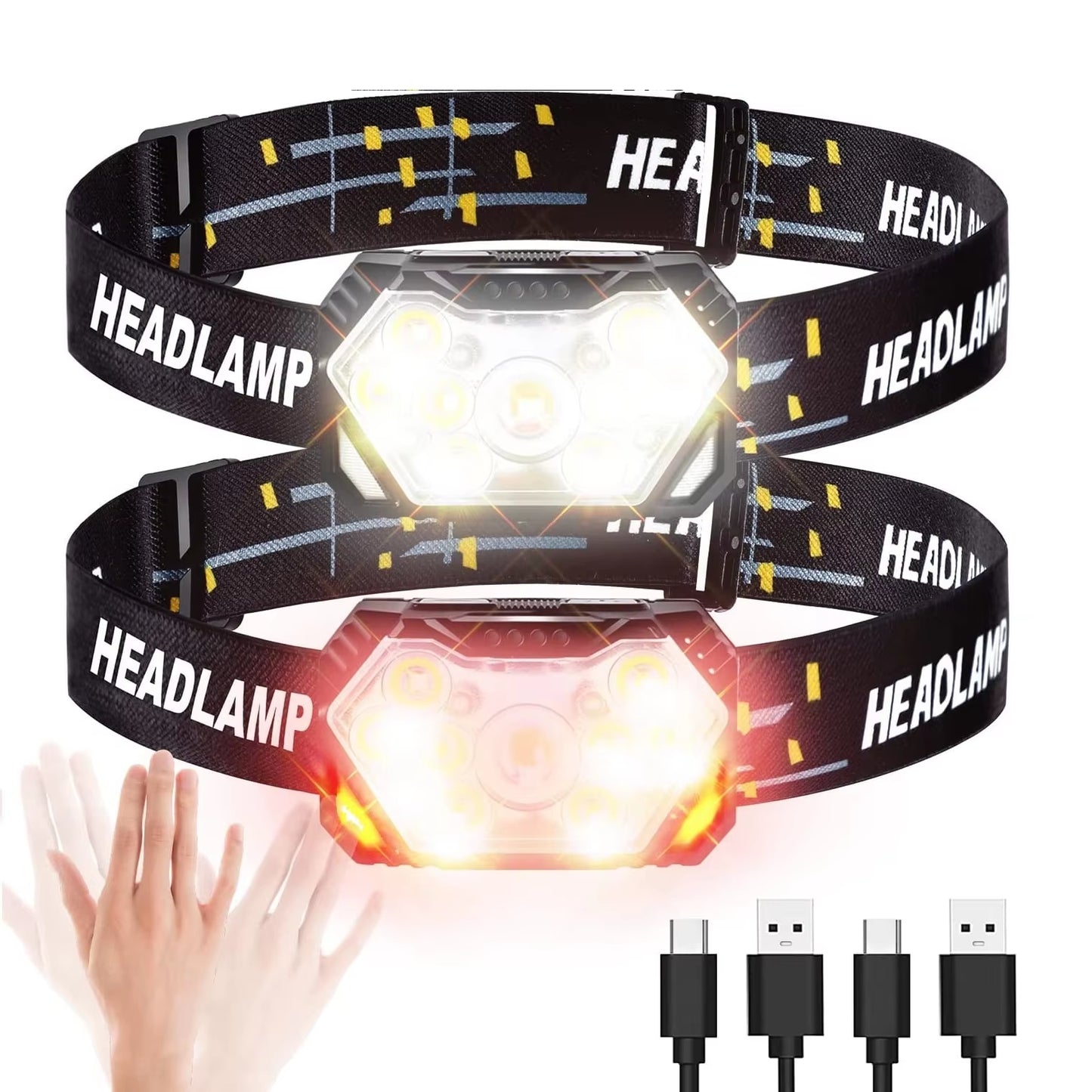 9-LED Rechargeable Motion Sensor Headlamp