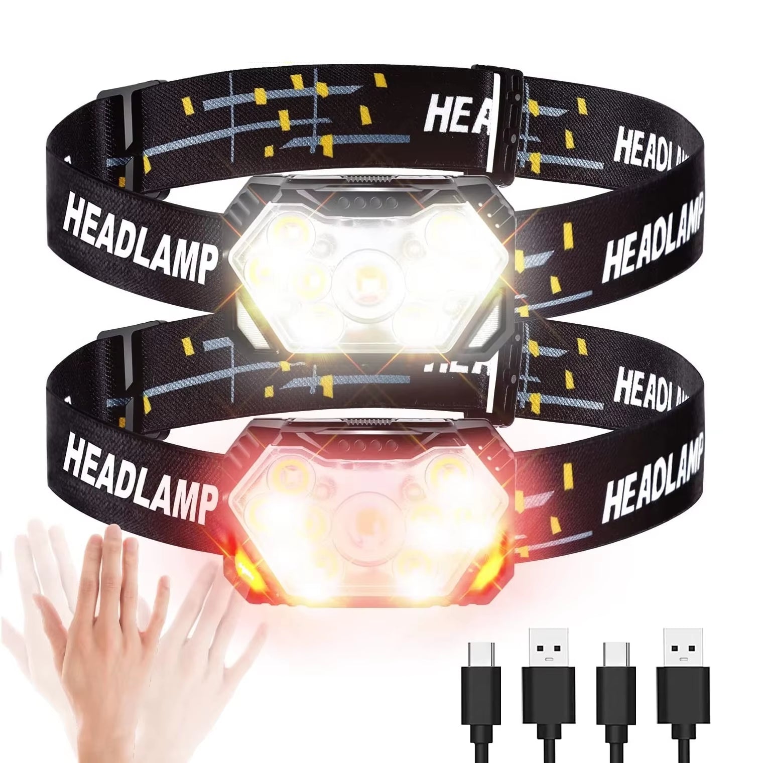 9-LED Rechargeable Motion Sensor Headlamp